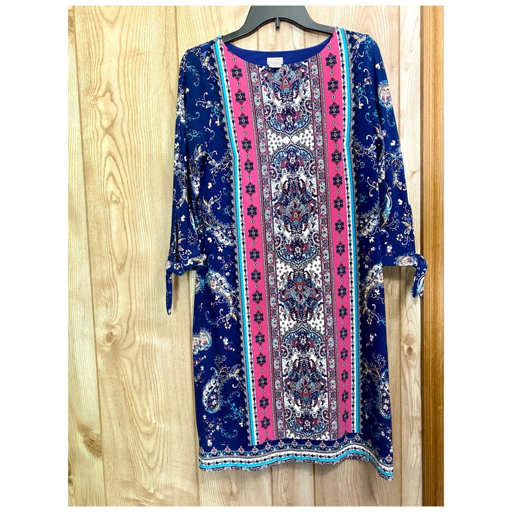 Chico’s Medallion Print 3/4 Sleeve Dress
